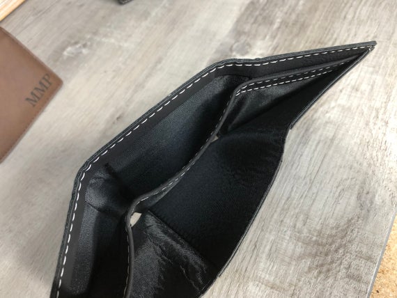 Personalized Trifold leatherette wallet - anniversary gift, Father’s Day gift, birthday gift for him, boyfriend gift - For The Little Things