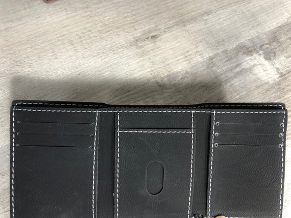 Personalized Trifold leatherette wallet - anniversary gift, Father’s Day gift, birthday gift for him, boyfriend gift - For The Little Things