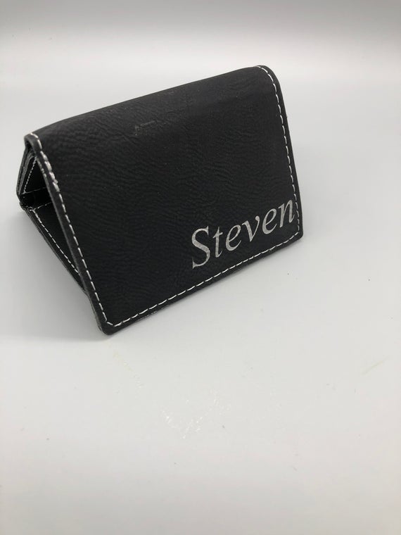 Personalized Trifold leatherette wallet - anniversary gift, Father’s Day gift, birthday gift for him, boyfriend gift - For The Little Things