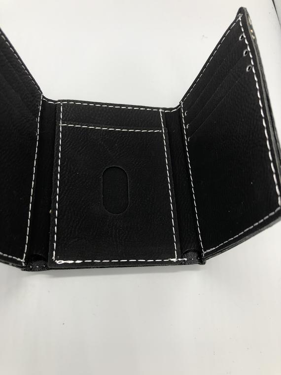 Personalized Trifold leatherette wallet - anniversary gift, Father’s Day gift, birthday gift for him, boyfriend gift - For The Little Things