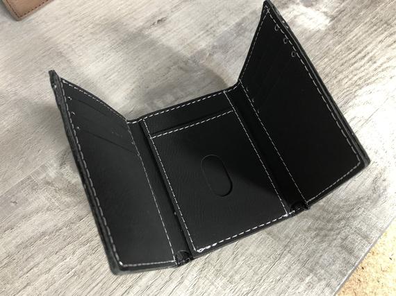 Personalized Trifold leatherette wallet - anniversary gift, Father’s Day gift, birthday gift for him, boyfriend gift - For The Little Things