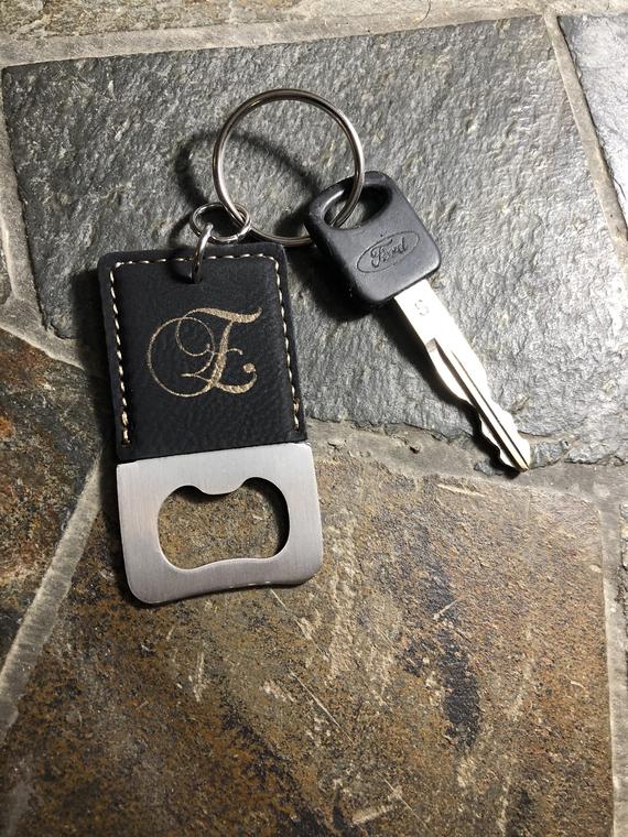 Custom keychain with bottle opener - groomsmen gift, wedding favors, bridesmaid gift - For The Little Things