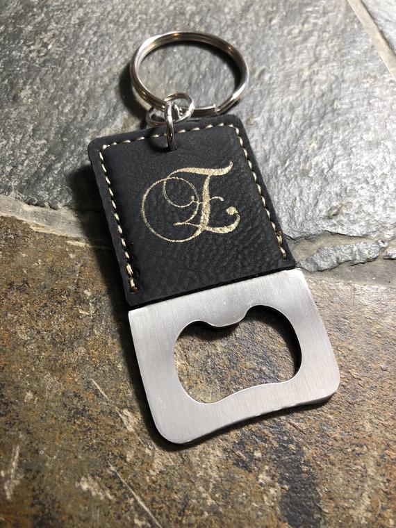 Custom keychain with bottle opener - groomsmen gift, wedding favors, bridesmaid gift - For The Little Things