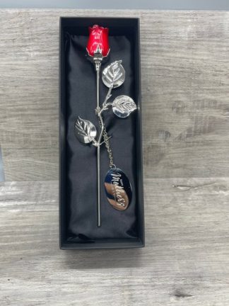 Silver Plated Red Mother's Day Rose