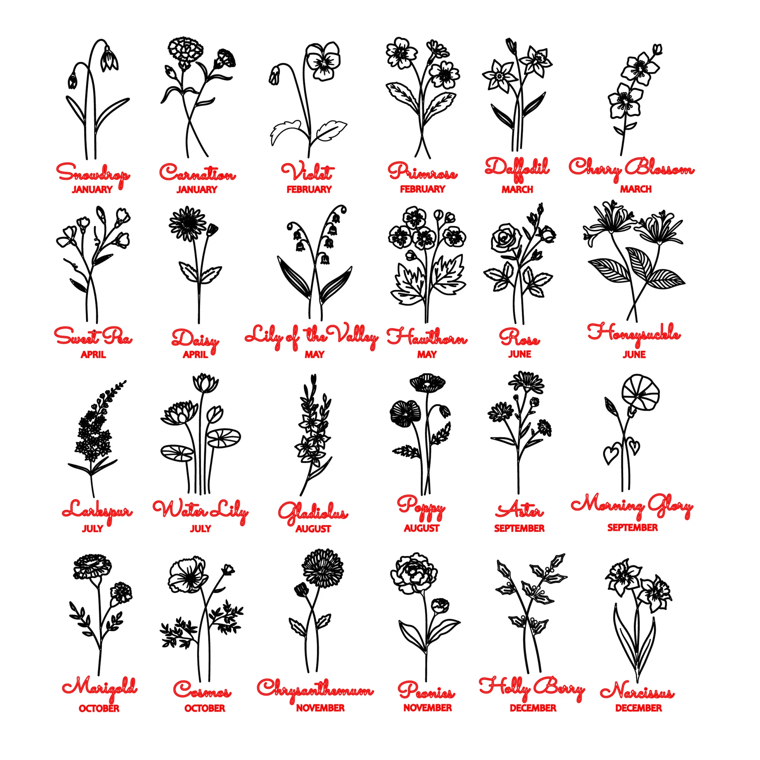 Birth Flowers - For The Little Things