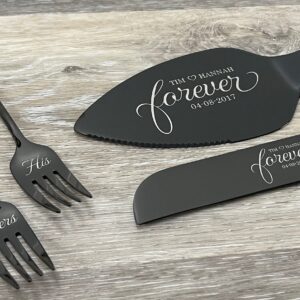Cake Knife and Server Set with 2 Dessert Forks