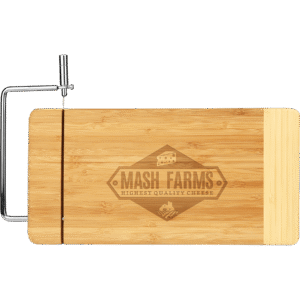 12" x 6" Bamboo Rectangle Cutting Board with Metal Cheese Cutter