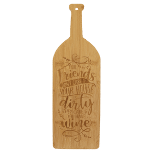 17" x 5 1/4" Bamboo Wine Bottle Cutting Board