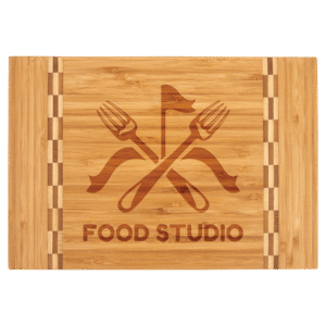 12" x 8 1/4" Bamboo Cutting Board with Butcher Block Inlay