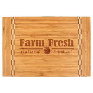 15" x 10 1/4" Bamboo Cutting Board with Butcher Block Inlay