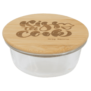 13 oz. Round Glass Container with Bamboo Lid
