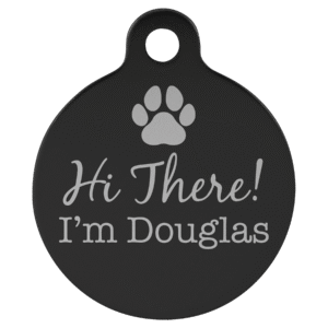 1 1/4" Laserable Anodized Aluminum Round Pet Tag with Tab