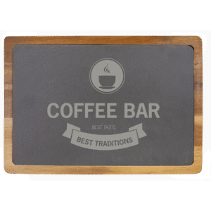 13" x 9" Acacia Wood/Slate Cutting Board